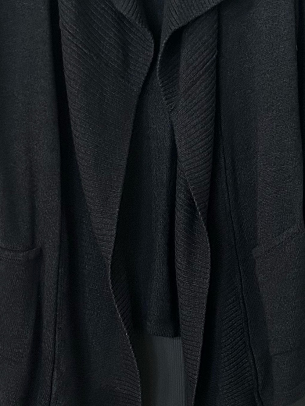 Old Navy Women’s Large Black Open Front Cardigan Waterfall Draped Long Sweater